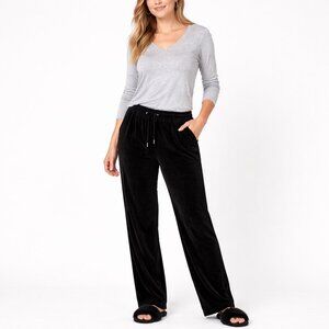 SAG Harbor Petite Sz M drawstring waist blue Velour